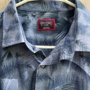 UNTUCKit Mens Size L Ferrara Cotton Casual Pocket Button Up Resort Shirt NWOT